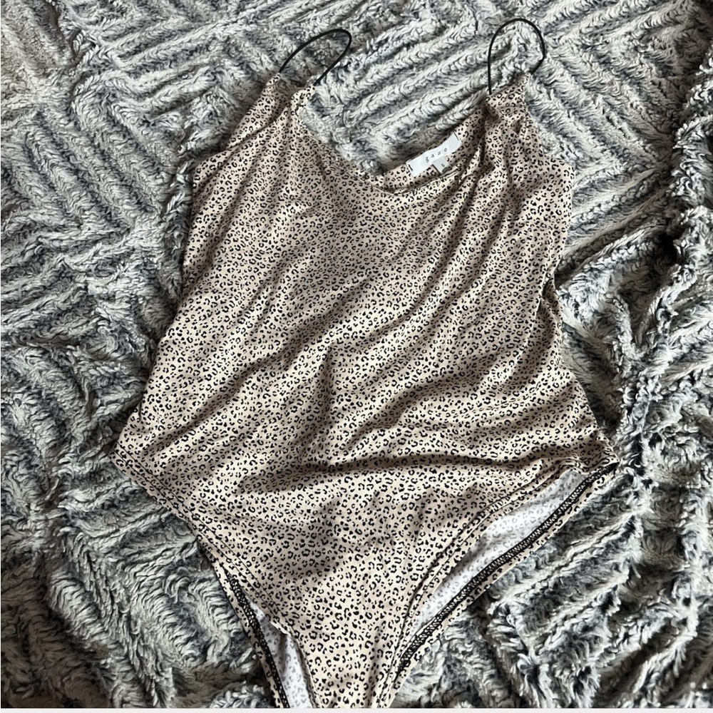 Gaze Animal Print Top - Black and Tan